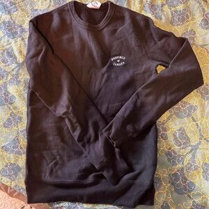 Province of Canada Black Crew Neck Sweater with White Embroidery